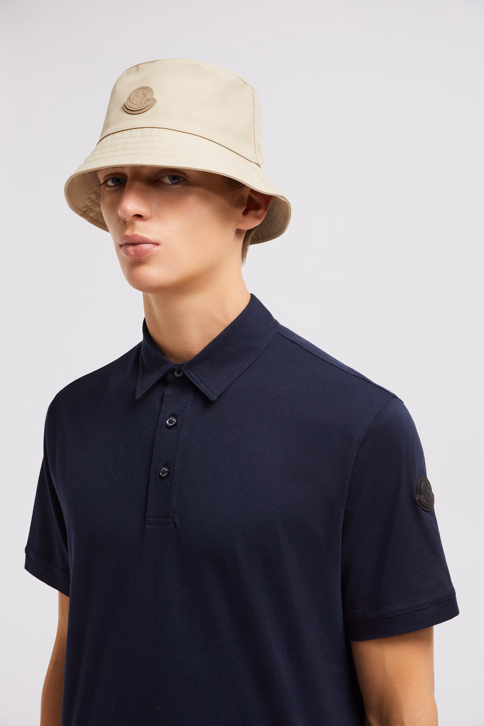 Cotton & Cashmere Polo Shirt Men Night Blue Moncler 4